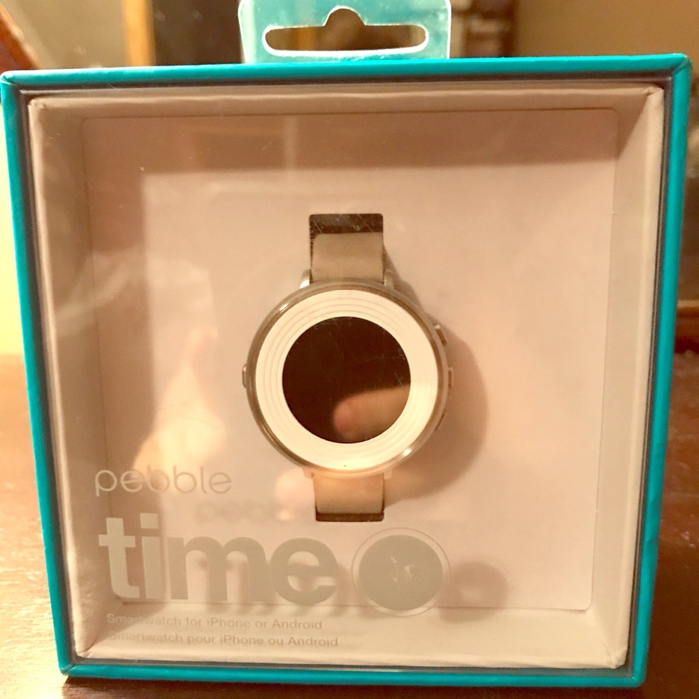 Pebble Time 14 Smart Watch New Silver/Stone